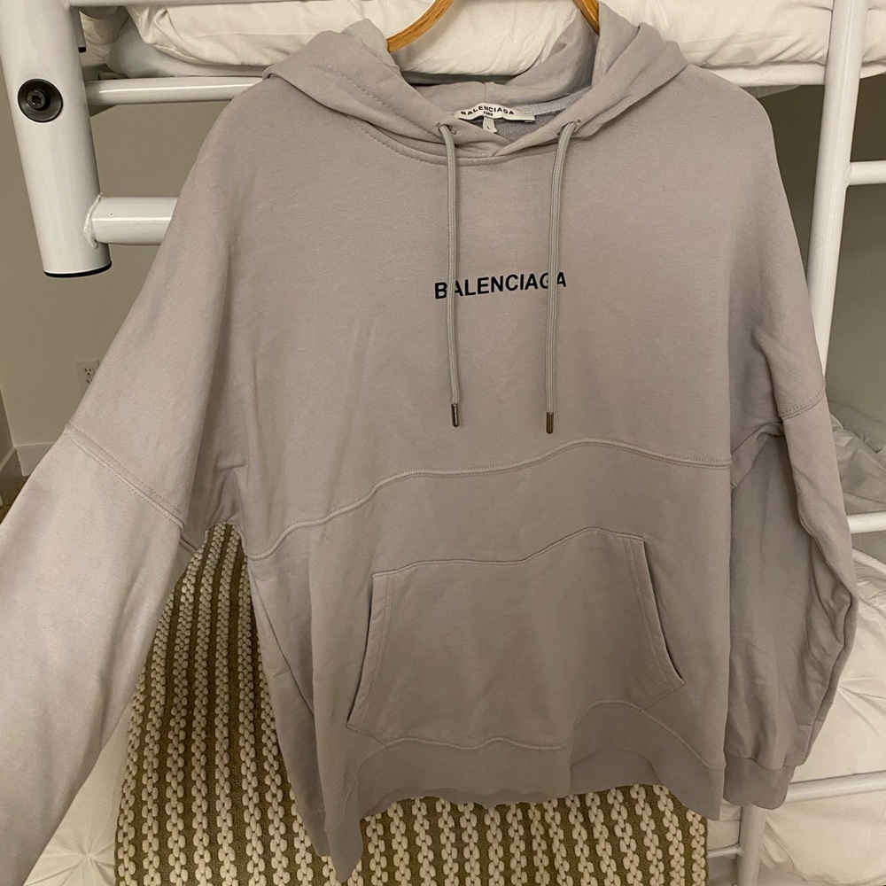 Grey Balenciaga Hoodie Size Large
